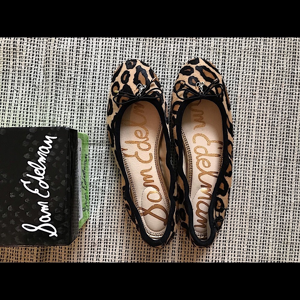 Sam Edelman Felicia Ballet Flat Leopard Hair Women 7.5 NWT